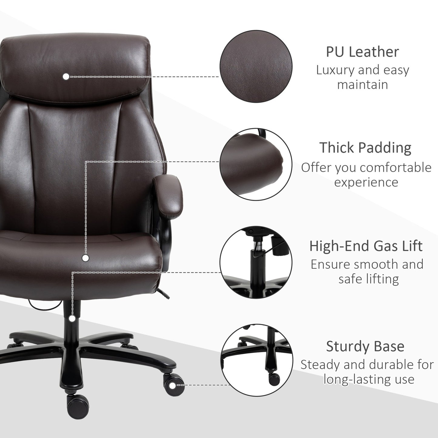 Ergonomic office chair, adjustable, 180 kg capacity