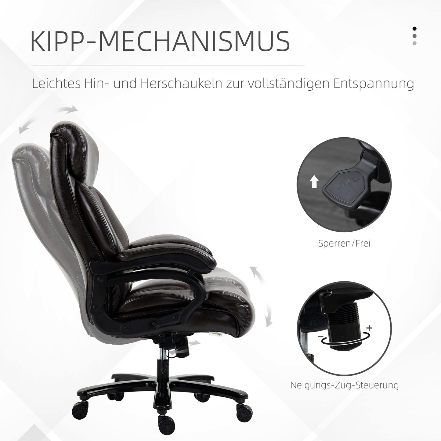 Ergonomic office chair, adjustable, 180 kg capacity