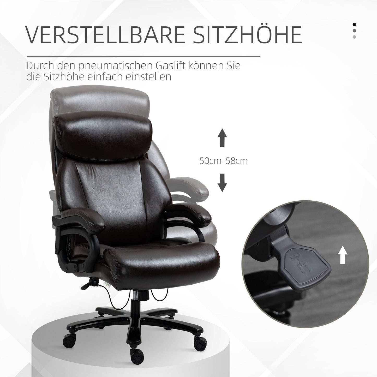 Ergonomic office chair, adjustable, 180 kg capacity