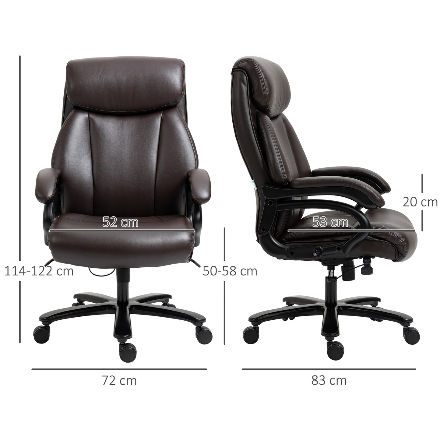 Ergonomic office chair, adjustable, 180 kg capacity
