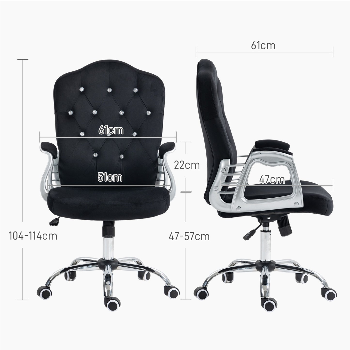 Ergonomic office chair in synthetic leather, adjustable, black