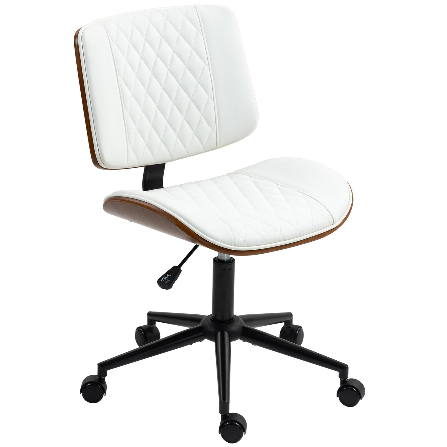 White office chair in artificial leather, height adjustable