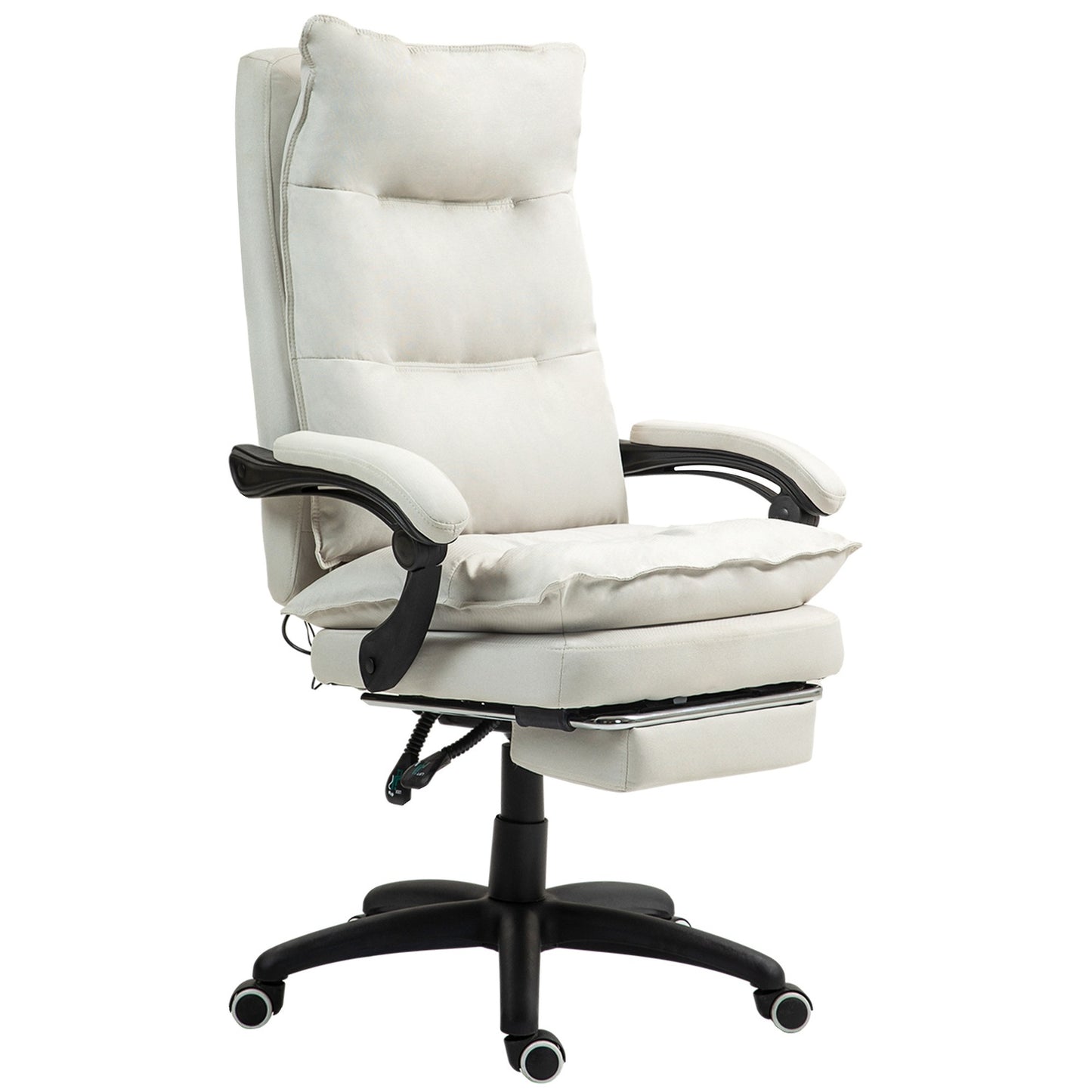 Ergonomic office chair, Massage & Recline, Creme White