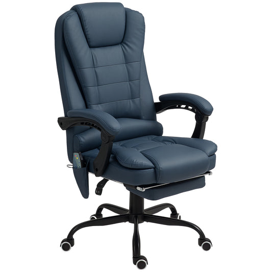 Ergonomic office chair with massage and tilt, blue