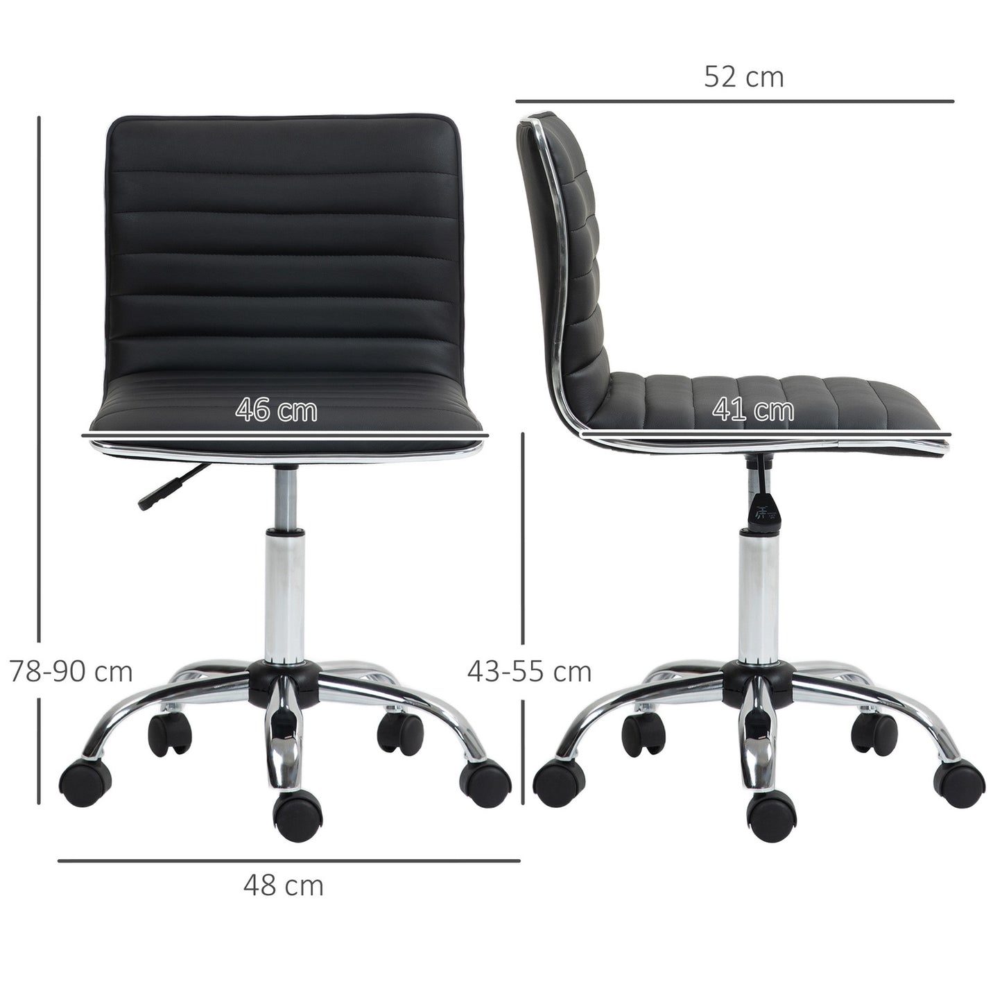 Ergonomic office chair, adjustable swivel, black, 120 kg Capacity