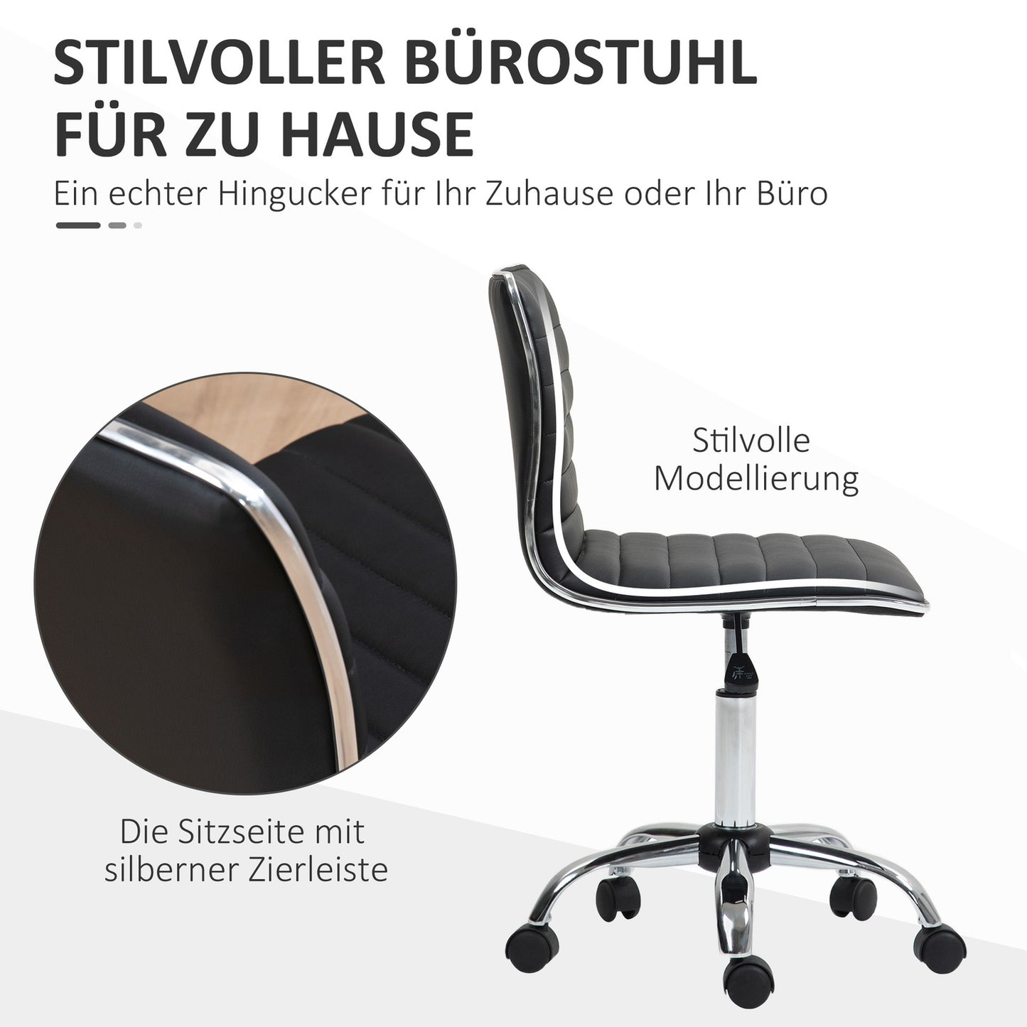 Ergonomic office chair, adjustable swivel, black, 120 kg Capacity