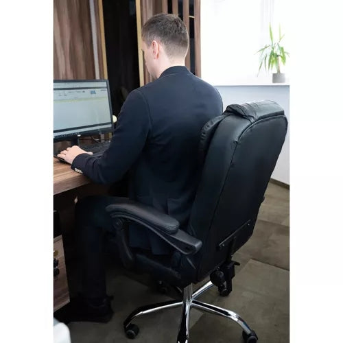 Office chair with footrest - black Malatec 23286