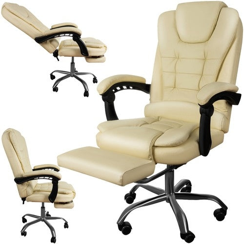 Office chair with footrest - white Malatec 23287