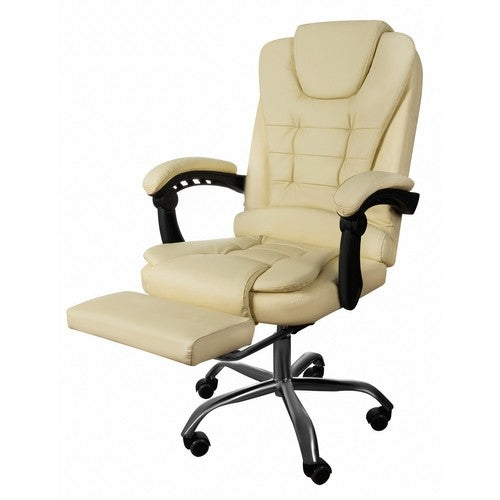 Office chair with footrest - white Malatec 23287