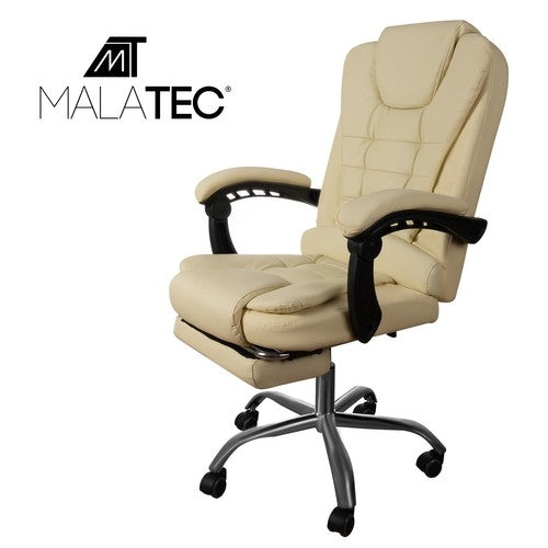 Office chair with footrest - white Malatec 23287