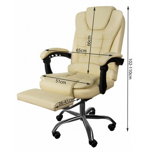 Office chair with footrest - white Malatec 23287