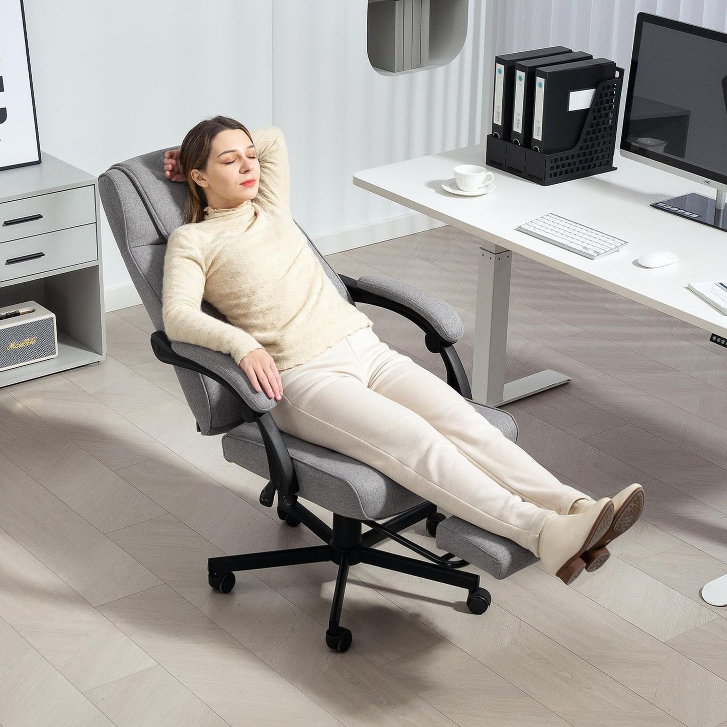 Ergonomic Office Chair with Massage, Recline & Footrest