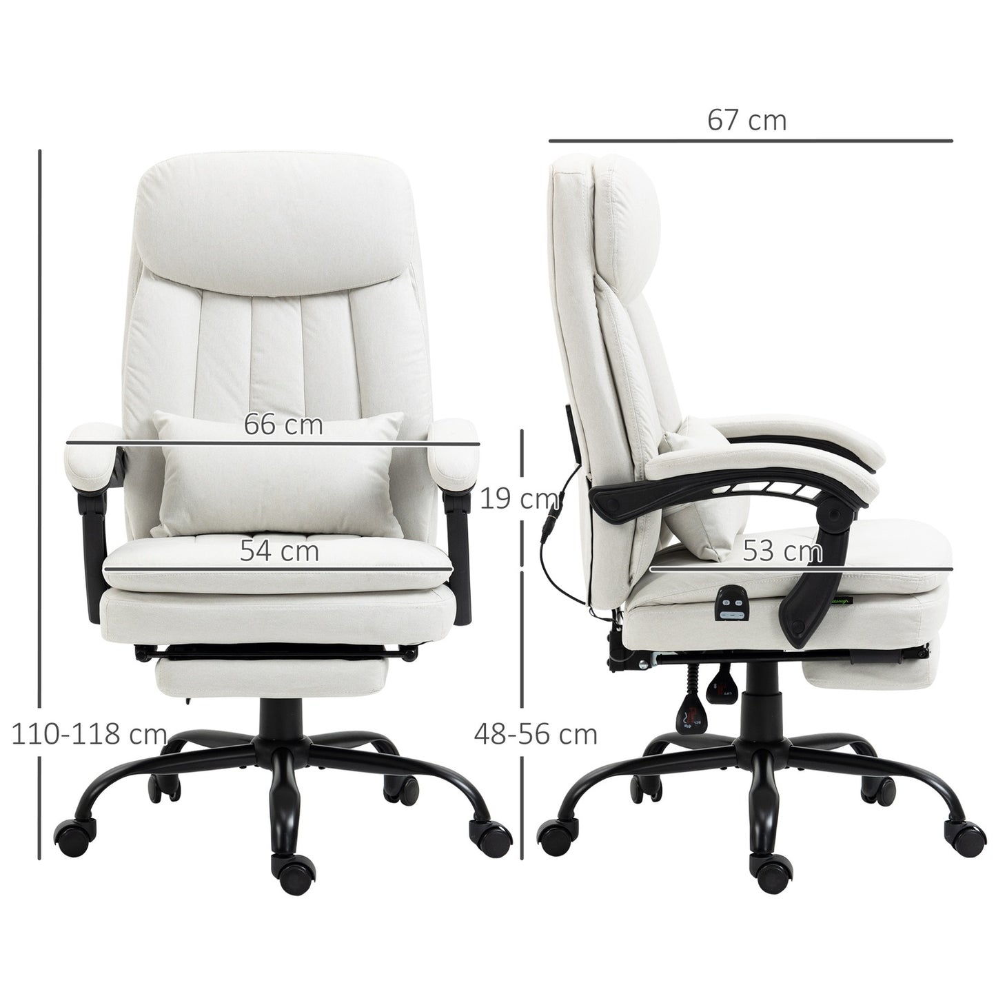 Ergonomic Cream White Executive Massage Office Chair