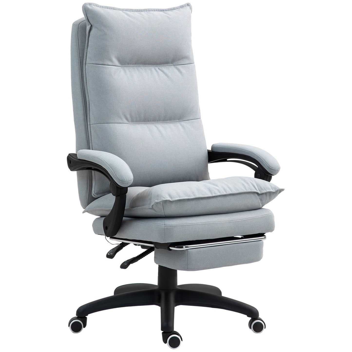 Ergonomic office chair with massage and tilt, light grey