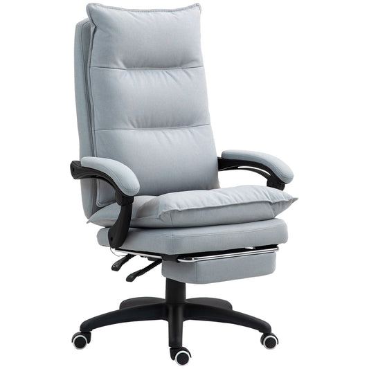 Ergonomic office chair with massage and tilt, light grey
