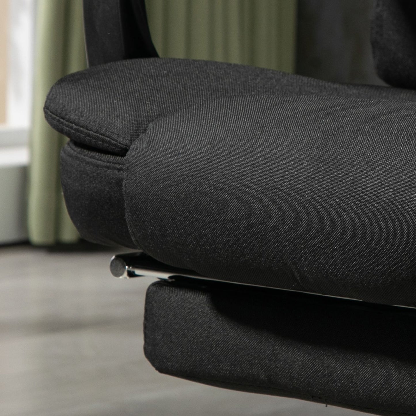 Ergonomic massage office chair, reclining with footrest, black