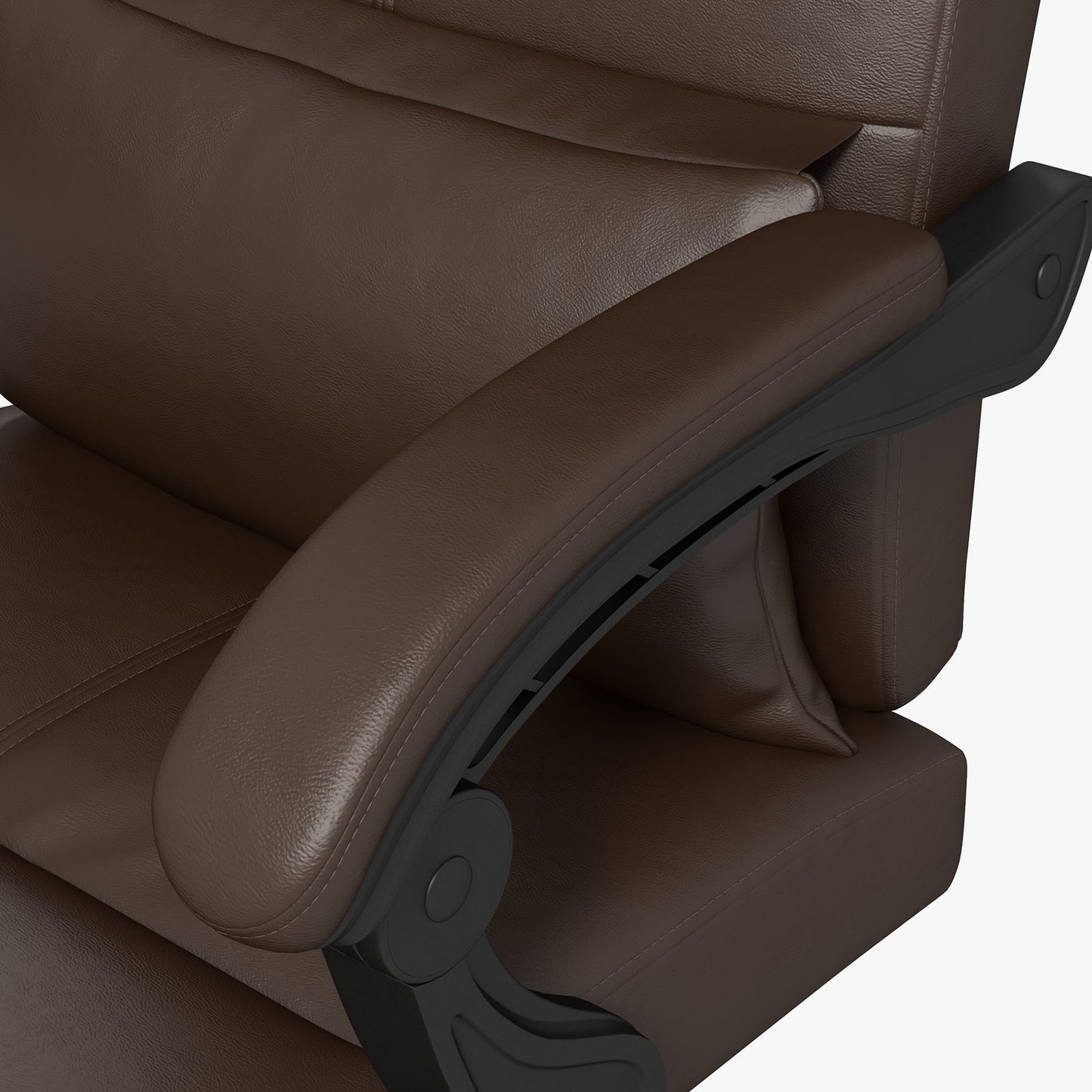 Office chair with massage function, ergonomic desk chair with reclining function, headrest, height-adjustable, brown