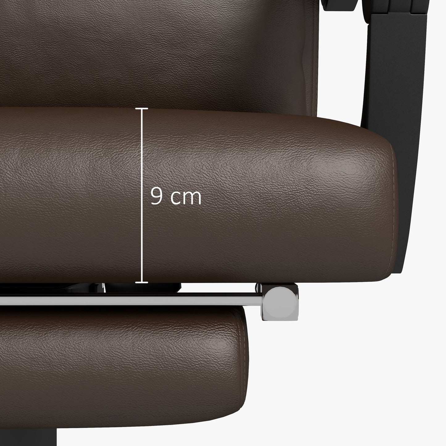 Office chair with massage function, ergonomic desk chair with reclining function, headrest, height-adjustable, brown