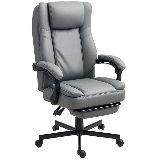 Massage Office Chair with Recline, Adjustable Height, Grey