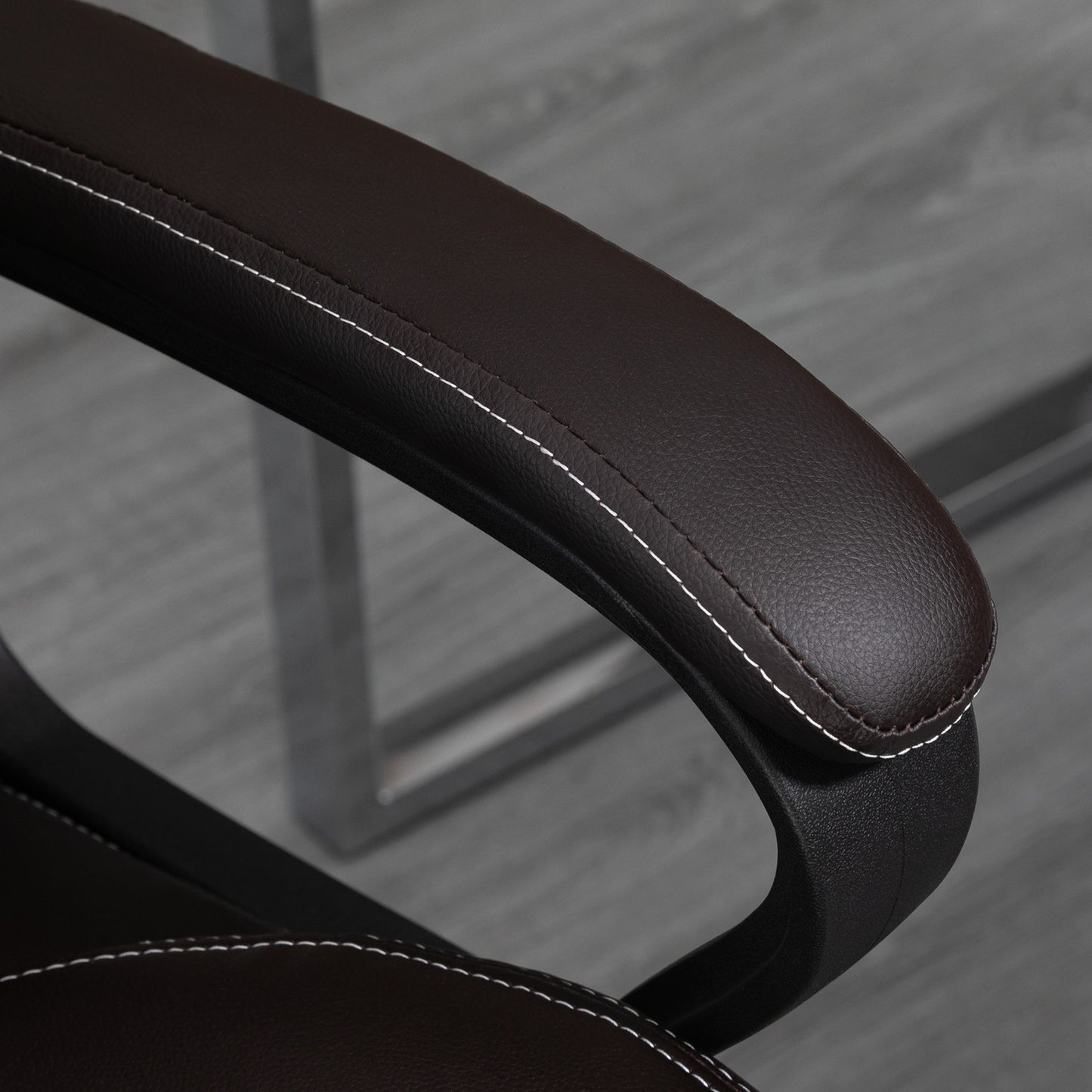 Office chair with massage function, height-adjustable executive chair, ergonomic swivel chair, 6 vibration points, brown