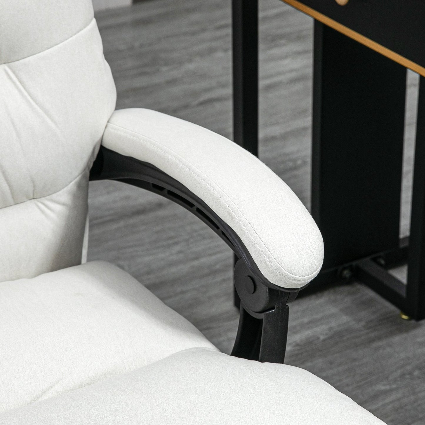 Massage office chair, 135° tilt, adjustable height, cream