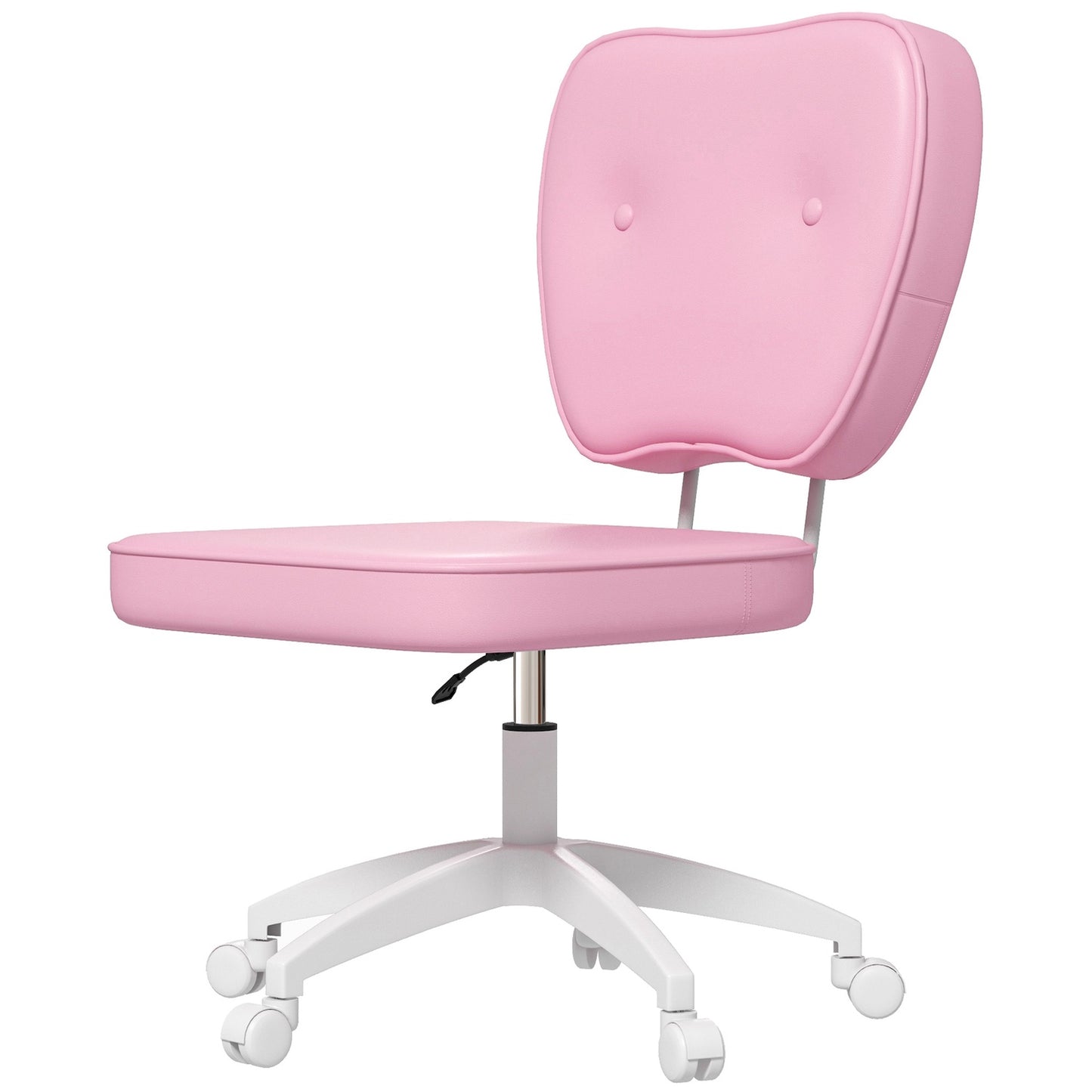 Children's height-adjustable pink swivel office chair