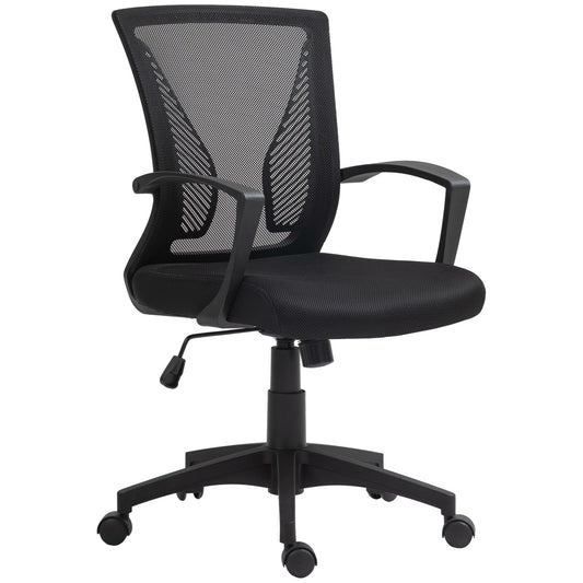 Black swivel office chair with tilt, 120 kg capacity