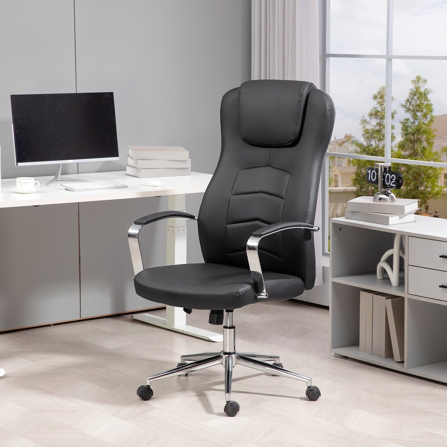 Office Chair, Swivel & Tilt, Adjustable, Black, 120 kg Capacity