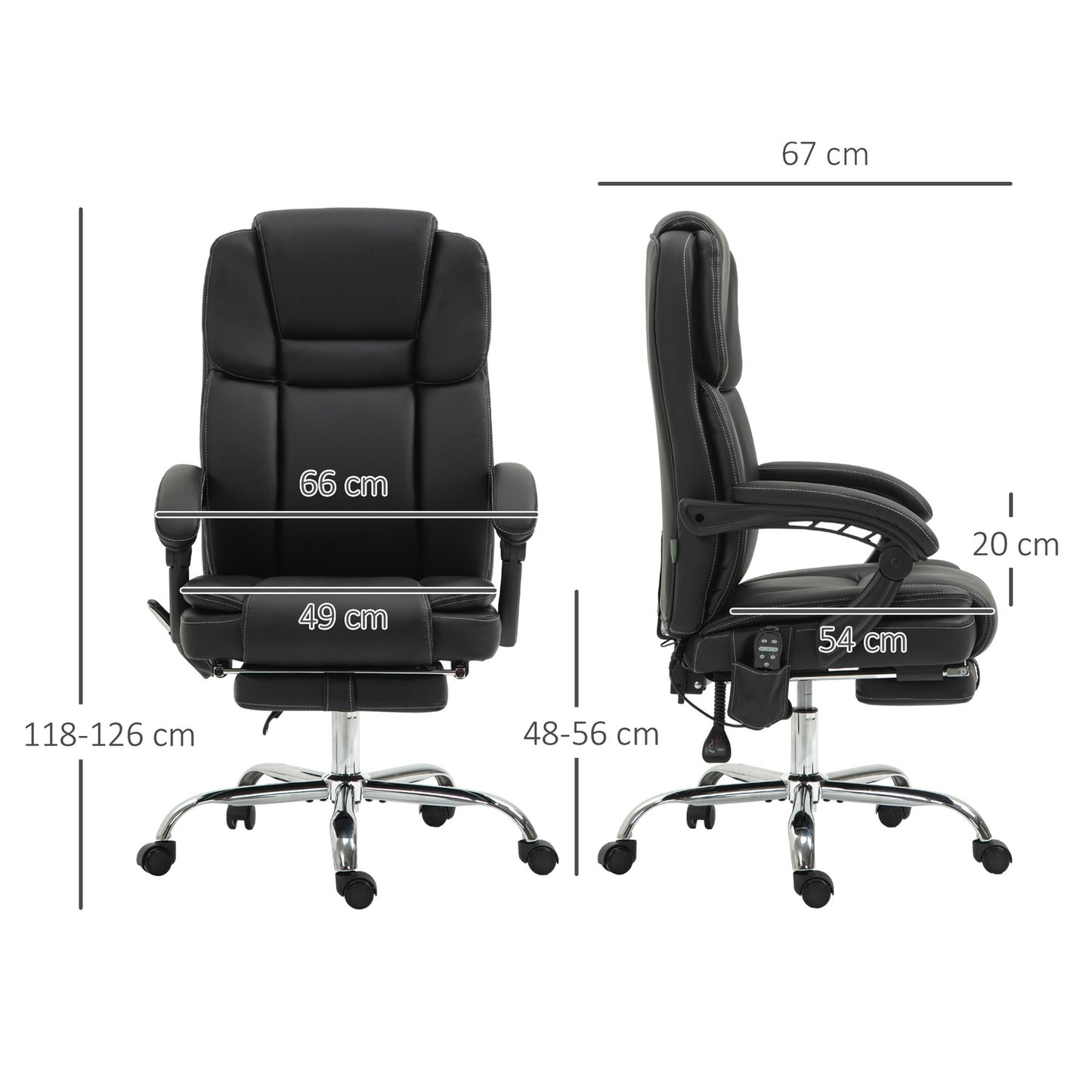 Ergonomic office chair with vibration massage & heating