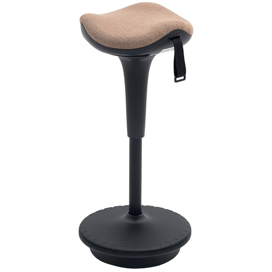Ergonomic swivel office stool, adjustable 68.5-83.5 cm, brown