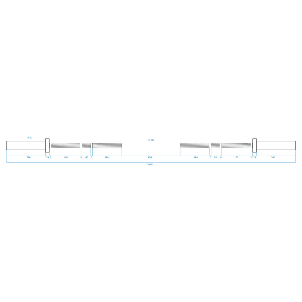 Olympic Bar, 450kg Capacity, Steel