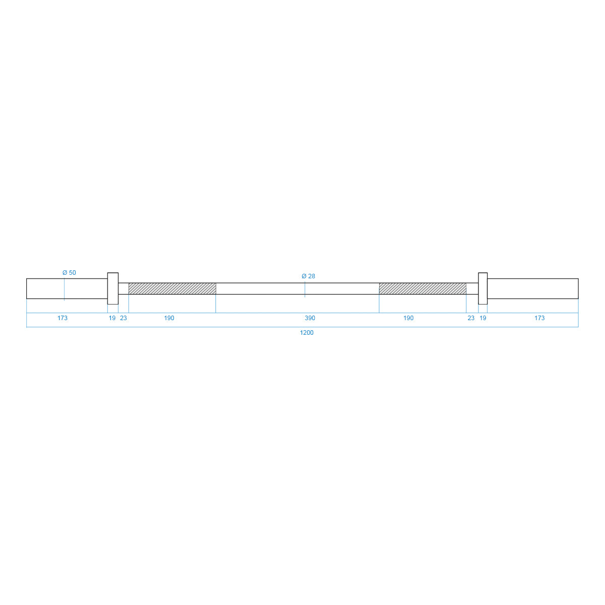 Olympic Barbell 160 cm with Lock Jaw Collars