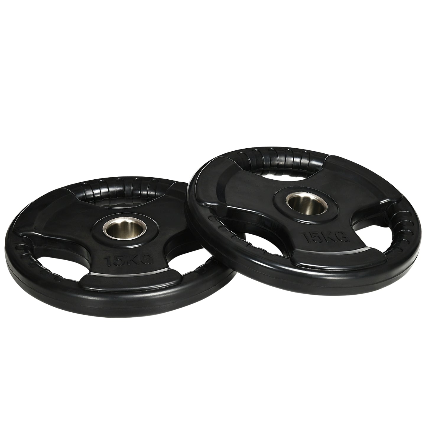 Olympic Tri-Grip weight plates set, 2x15 kg, rubberized