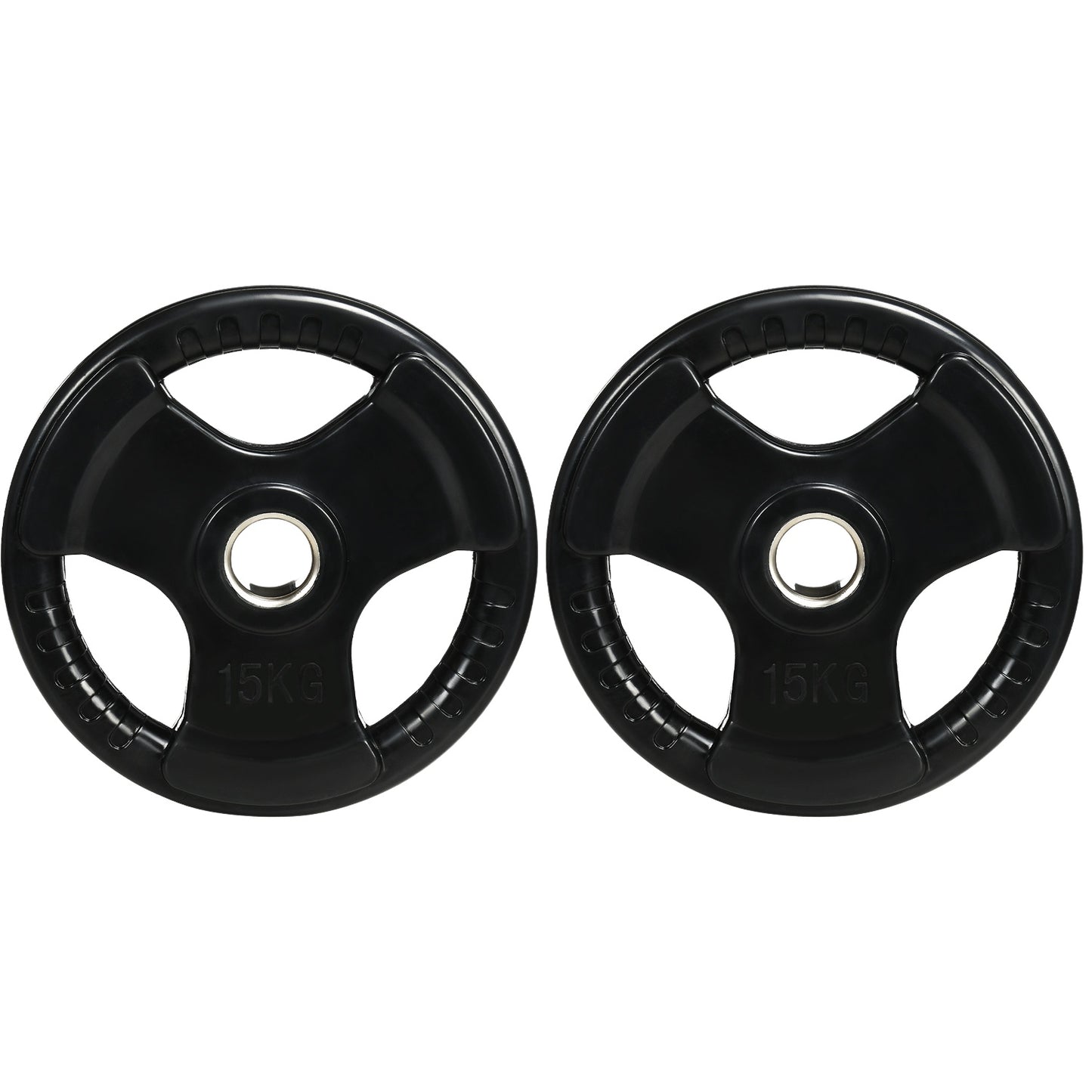 Olympic Tri-Grip weight plates set, 2x15 kg, rubberized
