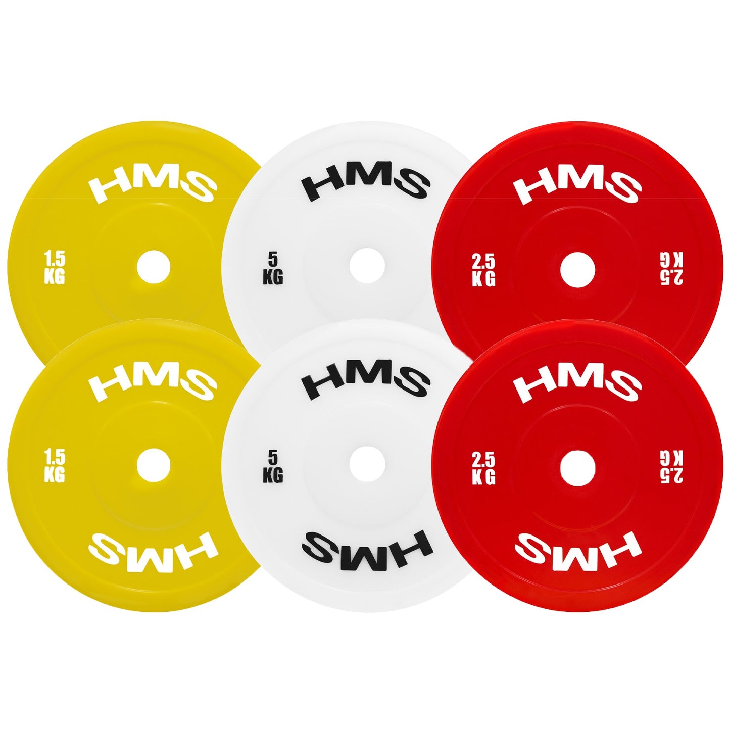 Olympic Weight Plates, 2 x 5.0 KG, White PE