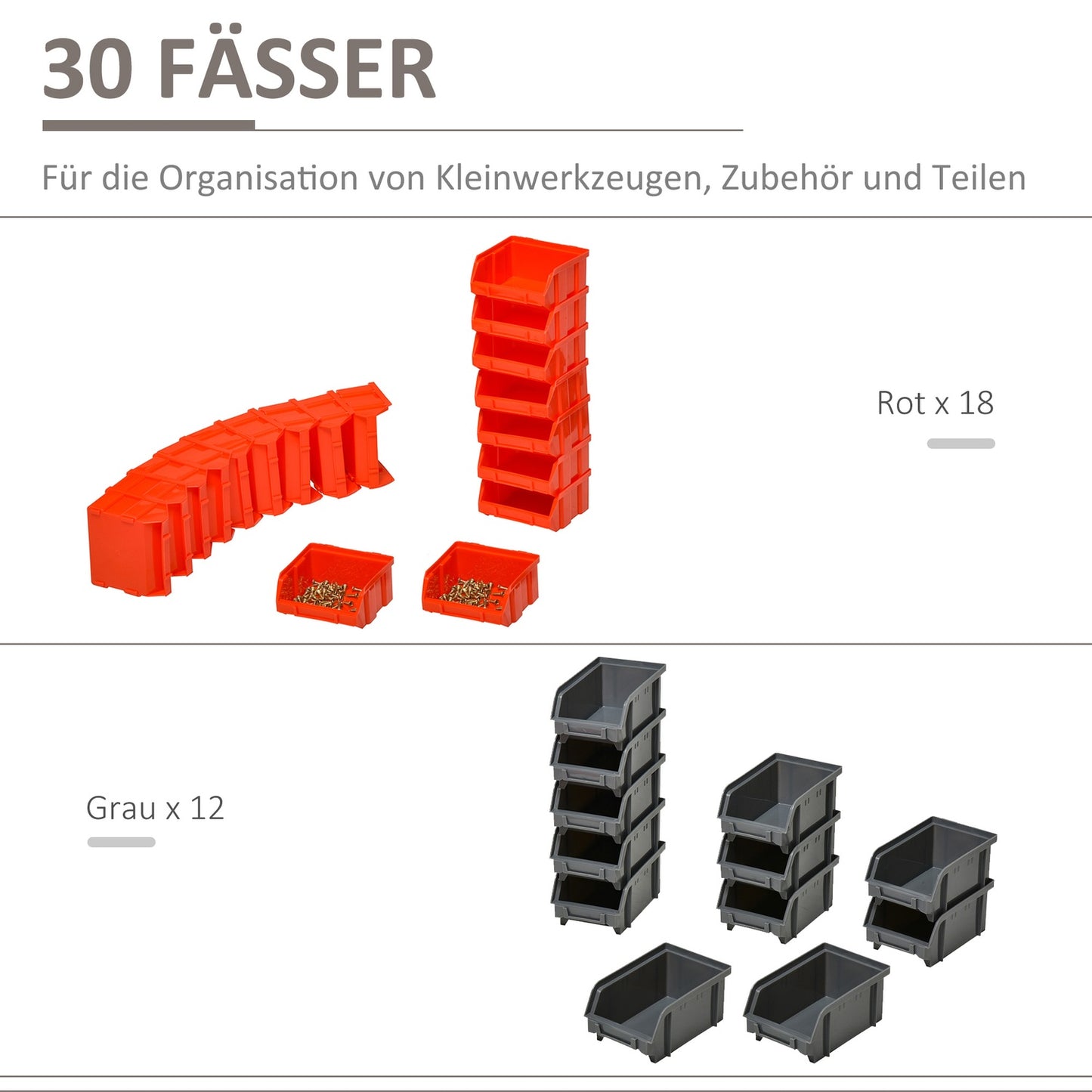 Tool holder - Open storage drawers, 2 size options