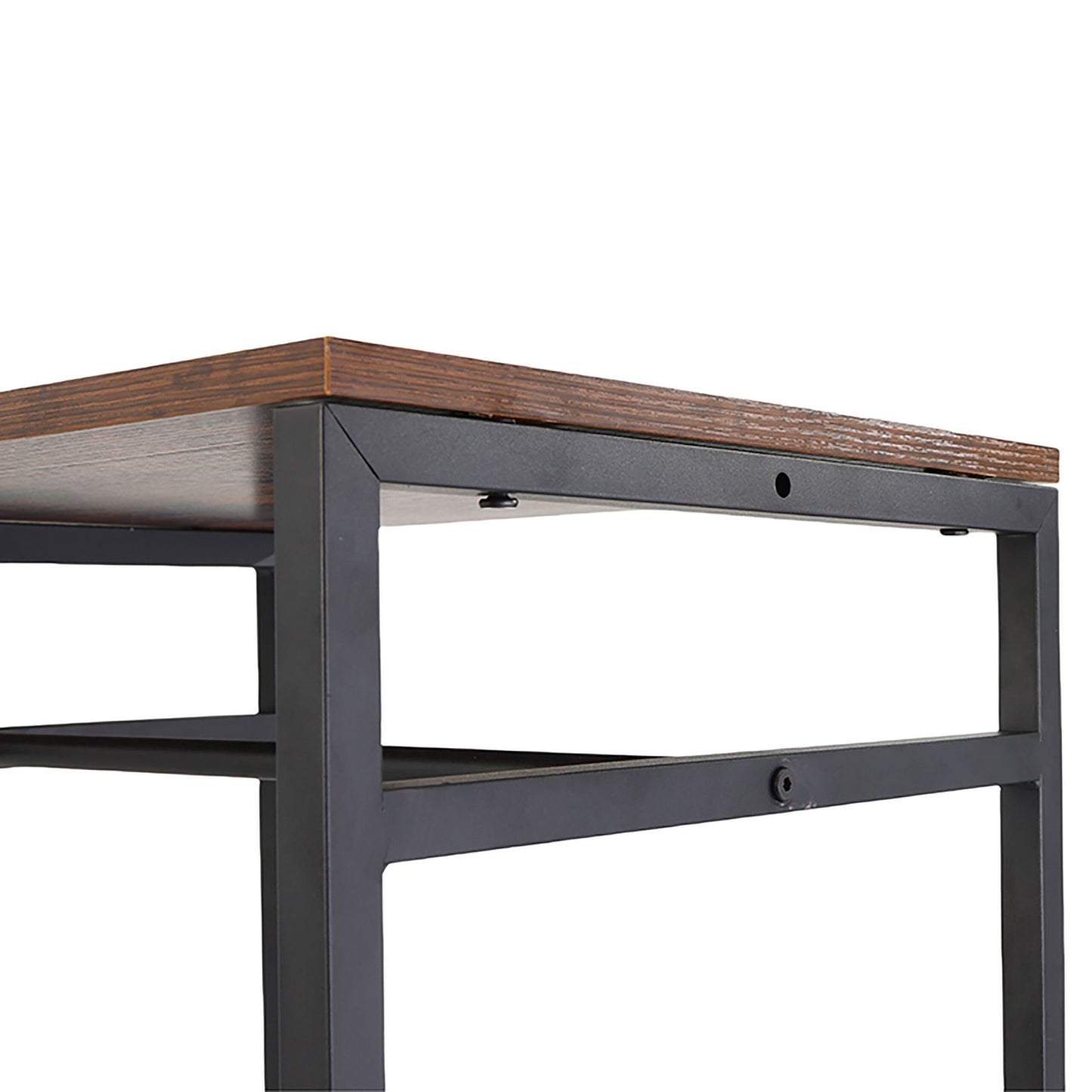 Open Wardrobe with Rails & Shelves – Iron Frame, Wood Panels