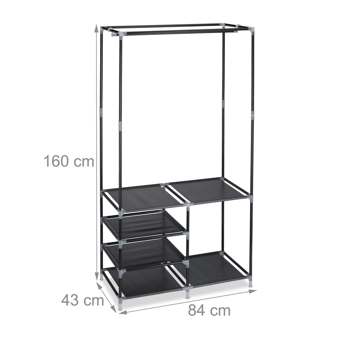 Open wardrobe with shoe shelf