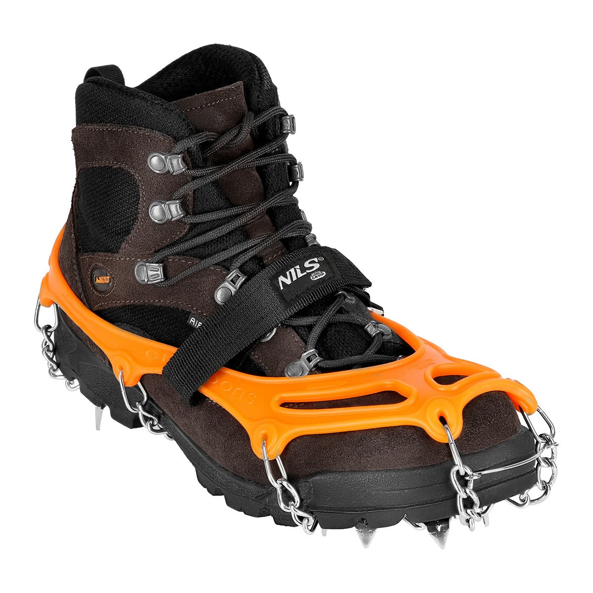 Orange Crampons, Size M, Non-Slip Traction