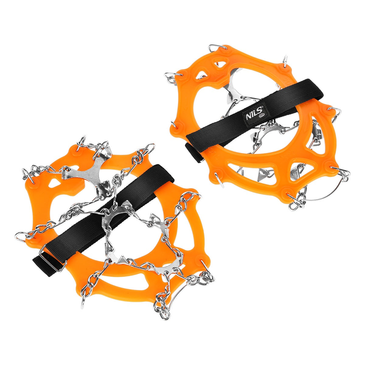 Orange Crampons, XL Size, Non-Slip Ice Grips