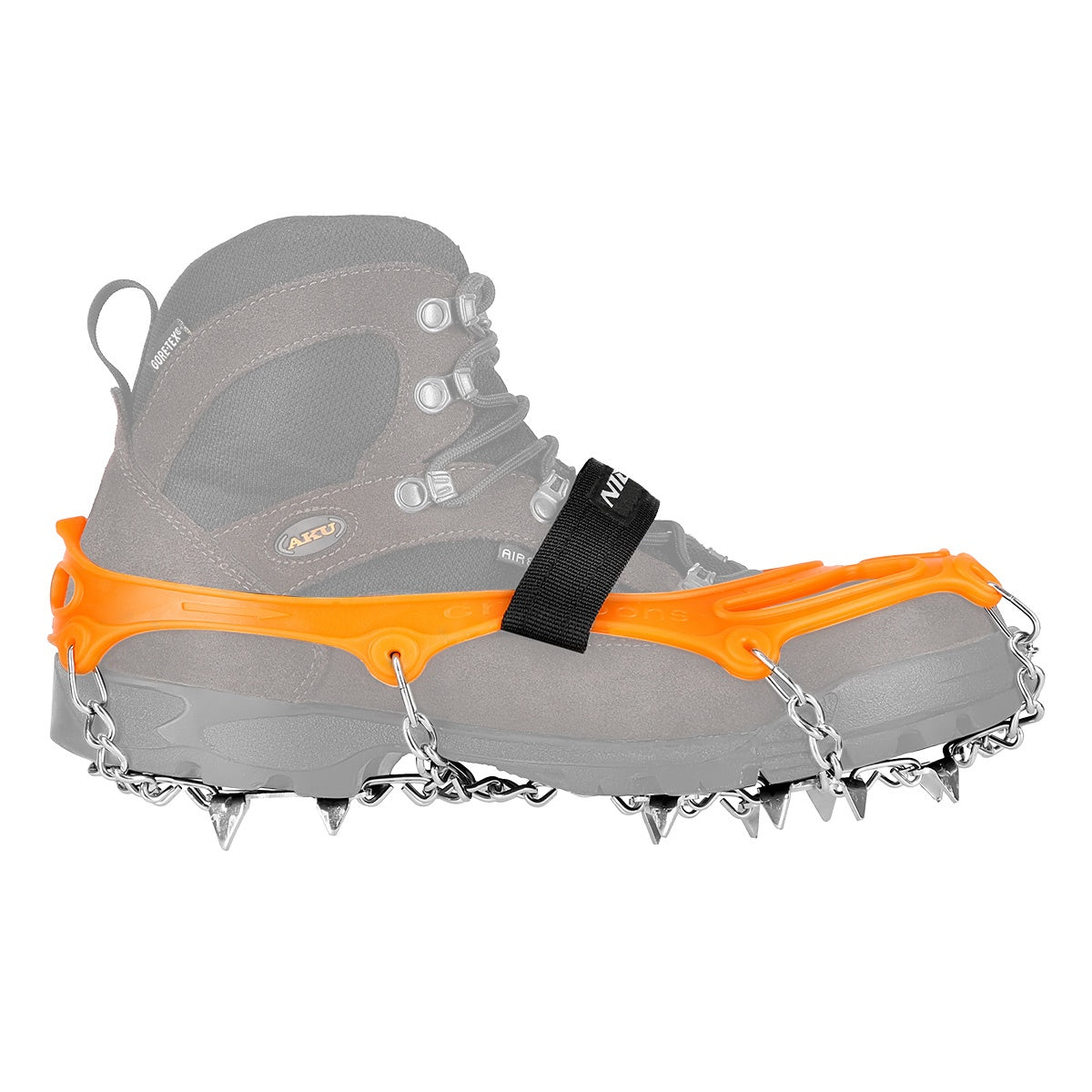 Orange Crampons, XL Size, Non-Slip Ice Grips