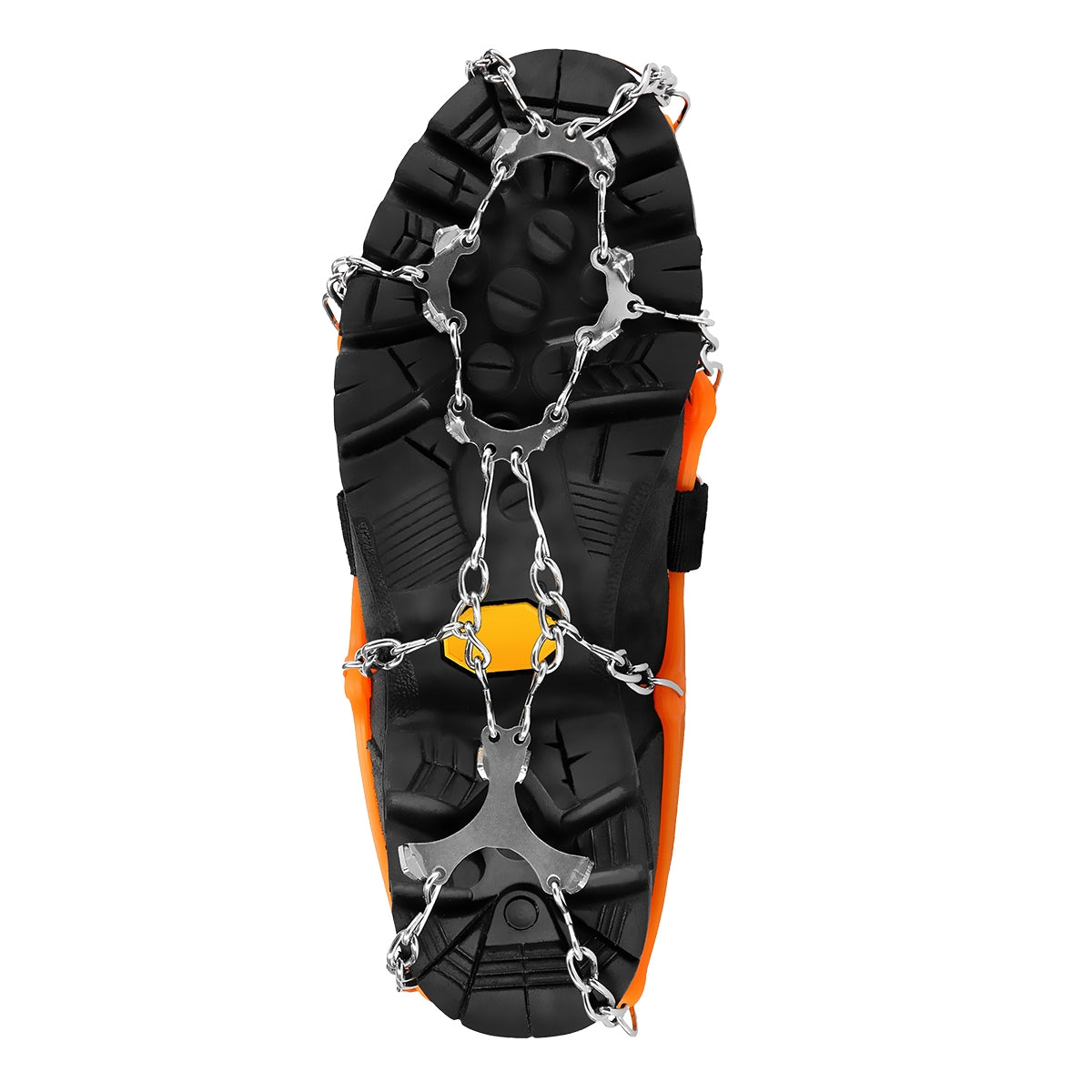 Orange Crampons, XL Size, Non-Slip Ice Grips