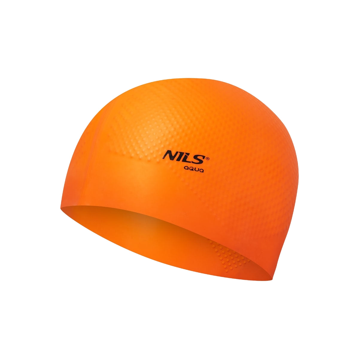 Orange Silicone Swimming Cap, Solid Color, Dots Design