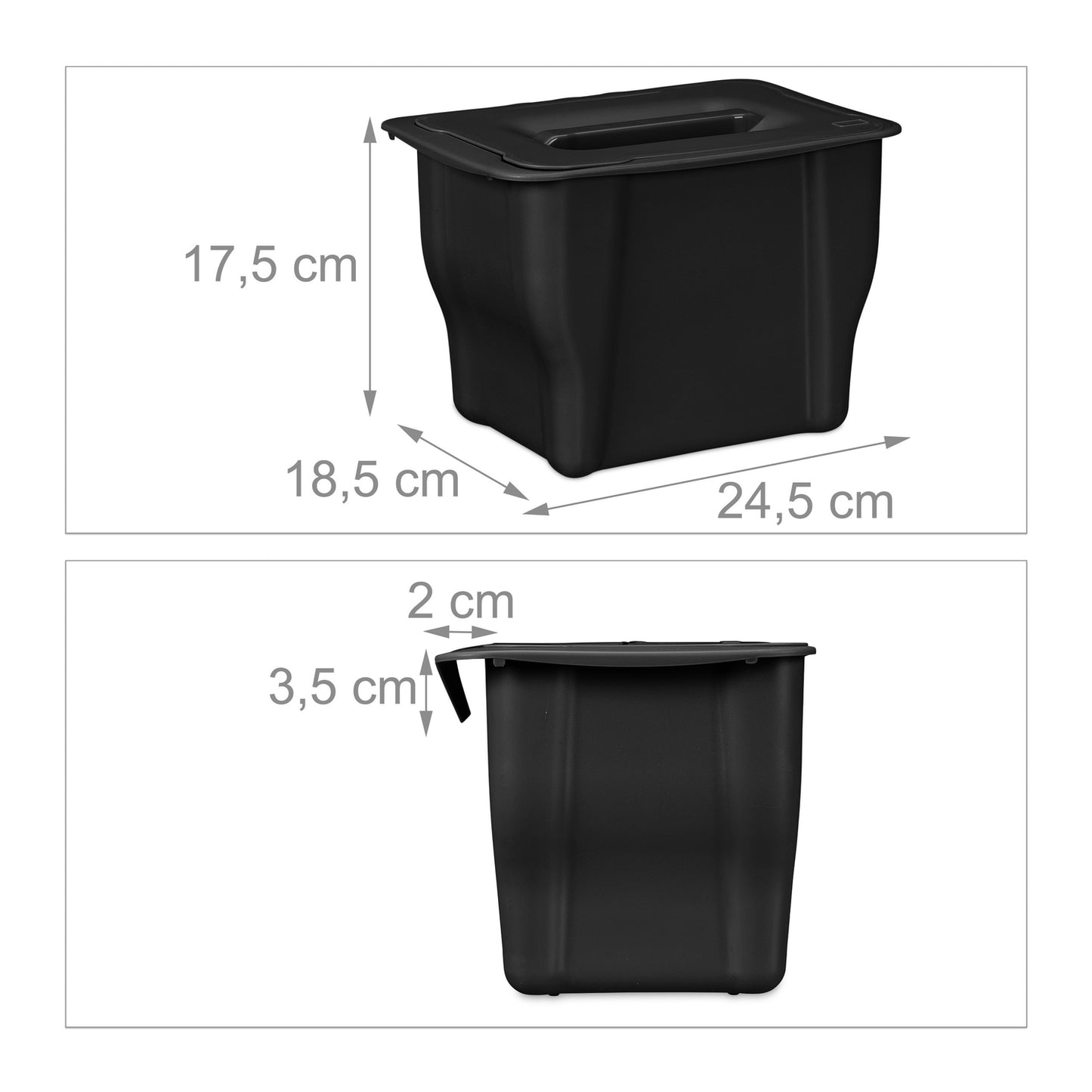 Organic waste bin Kitchen 5 l black