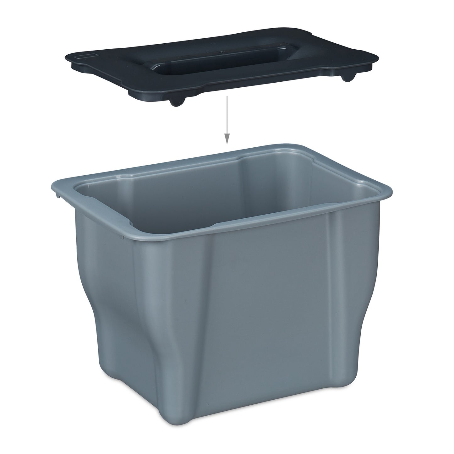 Organic waste bin kitchen 5 l grey