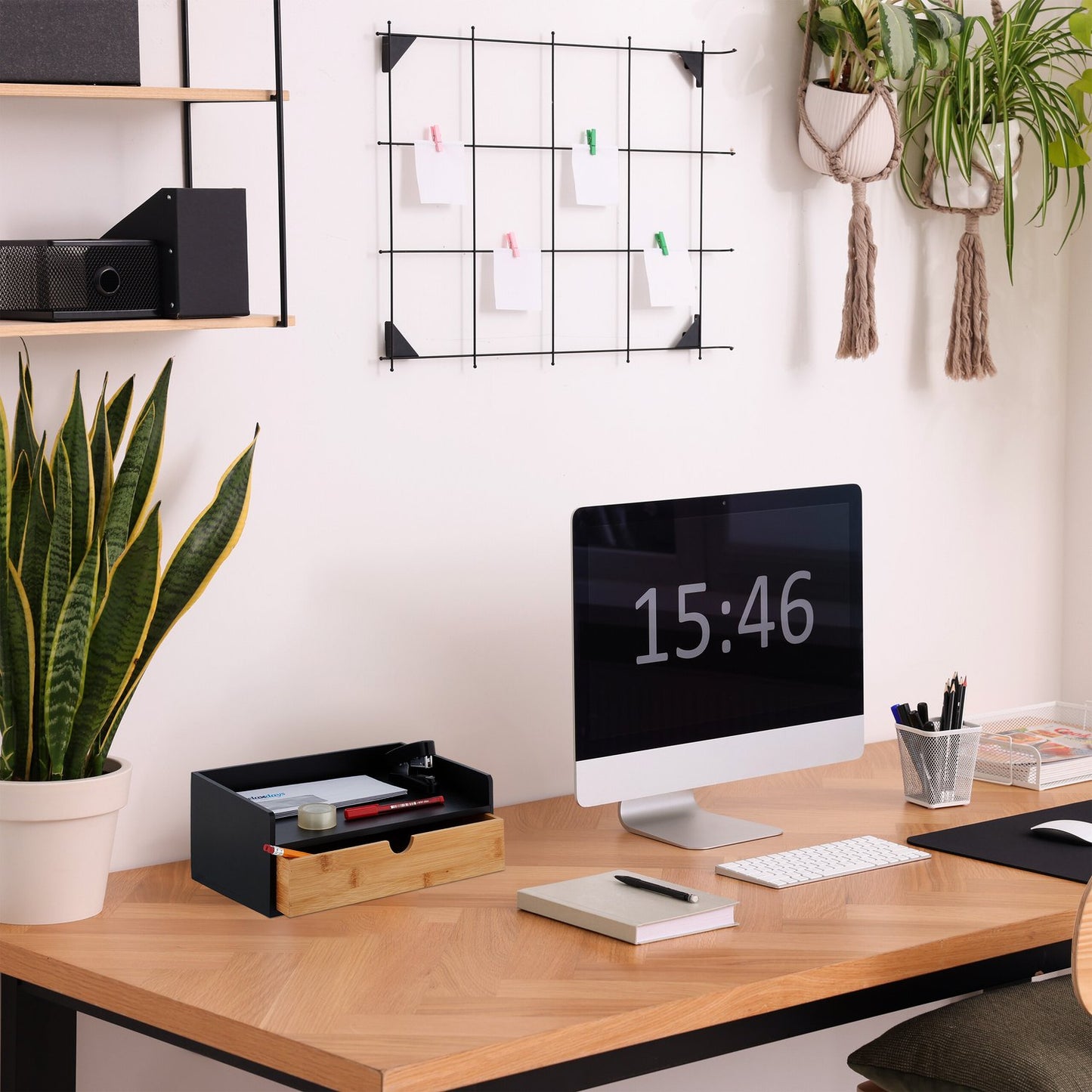 Organization box for desks in bamboo