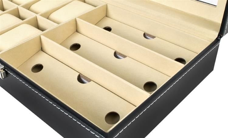 Organizer for watches and glasses, black