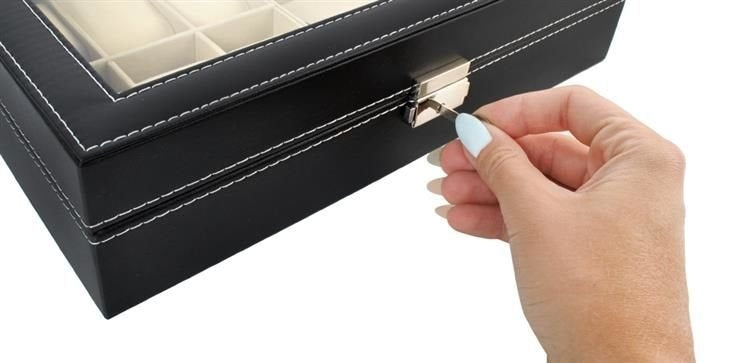 Organizer for watches and glasses, black