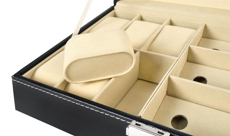 Organizer for watches and glasses, black