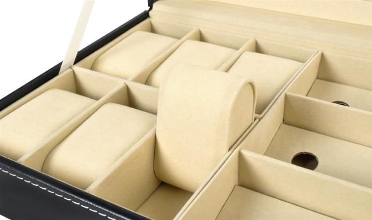 Organizer for watches and glasses, black